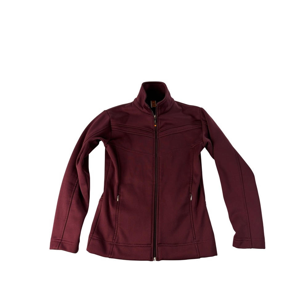 Lucy Jacket Womens XS Full Zip Athletic Contoured Seams Burgundy Purple Active